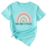 Paras Make It Popssible Summer Letter Fashion Short Sleeve Crewneck T-shirt