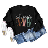 Dibs on The Farmer Letter Round Neck Loose Long Sleeve Autumn Winter Round Neck Sweater