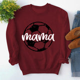 Round Neck Tops Long Sleeve Mama Print Loose Sweatshirt