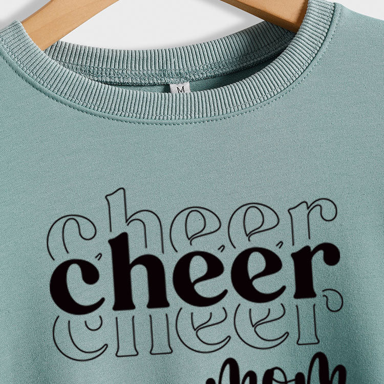 Cheer Mom Autumn and Winter Base Lettering Loose Long Sleeve Casual Oversize Sweater Female