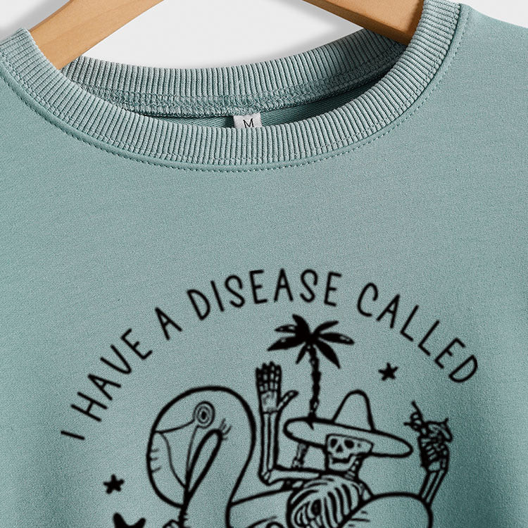 J'AI UNE MALADIE CRÂNE BASE Lâche MANCHES LONGUES ROBE OVERSIZE FEMME