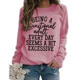 Being A Functional Round Neck Tops Long Sleeve Loose Sweatshirt