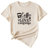 Letter Coffee Is My Love Casual Loose Short-sleeved T-shirt