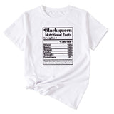 THE LETTERS BLACK QUEEN NUTRITIONAL FACTS SHORT-SLEEVED T Shirt