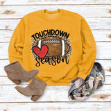 Simple pullover round neck shirt touchdown printed loose sweater foreign trade