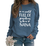 In A World Full Fashion Letter Rundhals Langarm Übergroßer Pullover Mädchen