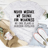 WOMEN'S CASUAL tOP NEVER MIStAKE MY SILENCE MONOGRAM SHORt-SLEEVED t-SHIRT-Shirt