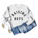 RAISING BOYS LETTRES Lâche FEMME BASE CHEMISE À MANCHES LONGUES SWEAT-SHIRT SURDIMENSIONNÉ