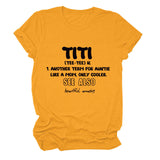 TItI TEE TEE Summer Letter, Crewneck, Loose Short Sleeve Women's T-Shirt