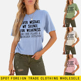 WOMEN'S CASUAL tOP NEVER MIStAKE MY SILENCE MONOGRAM SHORt-SLEEVED t-SHIRT-Shirt