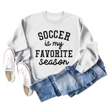 SOCCER IS MY FAVORITE Langarmpullover mit Rundhalsausschnitt für Damen