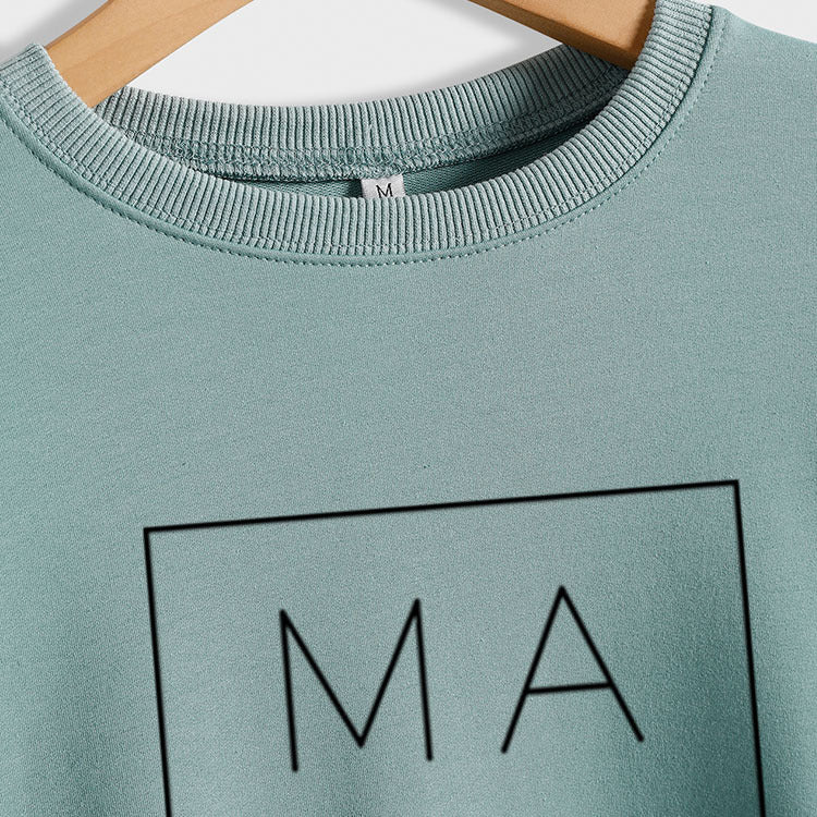 Mama Fashion – pull à manches longues pour fille, avec lettres imprimées, grande taille, automne et hiver