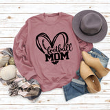 Football Mom Love Letter Printing Base Long Sleeve Ladies Sweater