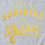 Women's Large Sunshine and Whishkey Round Neck Short Sleeve T-shirt