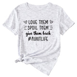 Love Them Spool Letter Print Casual Round Neck Short Sleeve T-shirt