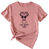 Sand Large Women's T-Shirt RELAX I'VE GOAT Short Sleeve