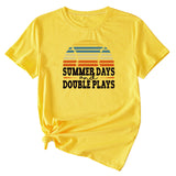 Summer Days Women's Crewneck Letter Short Sleeve T-shirt