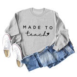 MADE TO Teach Letters Autumn and Winter Long Sleeve Large Women's Sweater