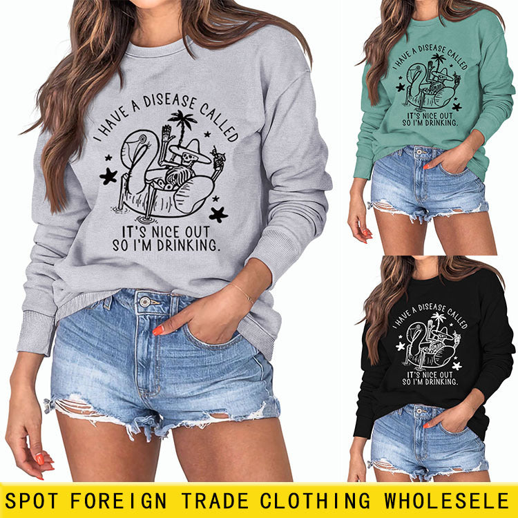 J'AI UNE MALADIE CRÂNE BASE Lâche MANCHES LONGUES ROBE OVERSIZE FEMME