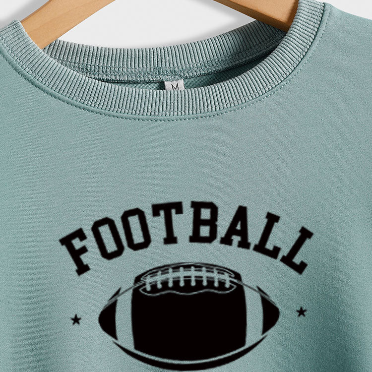 LE FOOTBALL EST MON PRÉFÉRÉ INDIE FOOTBALL MONOGRAM IMPRIMÉ SWEAT-SHIRT À MANCHES LONGUES POUR FEMMES