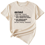 Womens English Letter Mimi Casual Round Neck Loose Short Sleeve Shirt