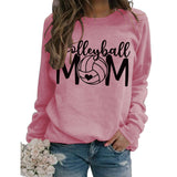 Pullover Top Long Sleeve Volleyball Mom Printed Loose Sweater