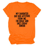 MY DAUGHTER GOT HER Crew Neck Women's T-Shirt Short Sleeve