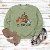 it's fall y'all pullover simple round neck top long sleeve printed loose sweater