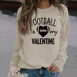 FOOTBALL IS MY VALENTINE Lettre Amour Baseball Pull à manches longues Fille