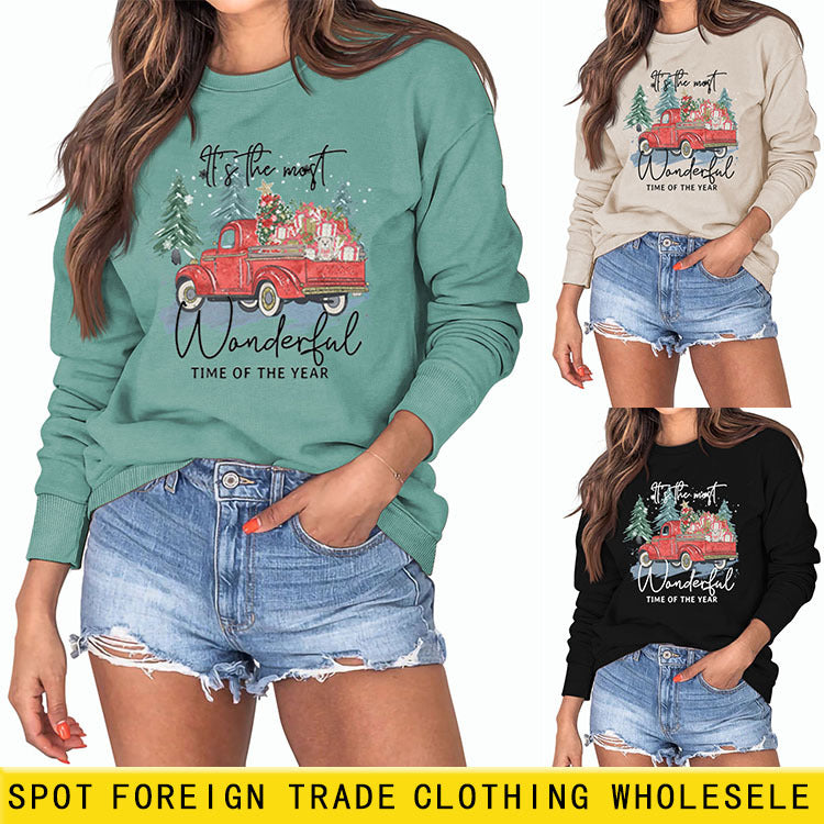 C'est le plus merveilleux sweat-shirt à manches longues imprimé monogramme pour femme