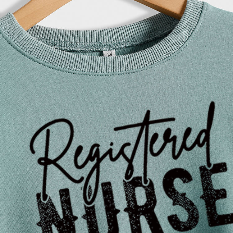 Sweat-shirt à manches longues pour femme, lettre d'infirmière autorisée, automne et hiver, grande taille