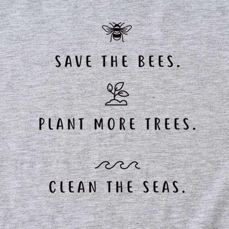 SAVE the BEES PLant Lettre Casual Col Rond Manches Courtes T-Shirt Femme