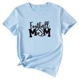 Football Mom Crew Neck Women's T-Shirt Loose Letter Short Sleeve