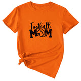 Football Mom Crew Neck Women's T-Shirt Loose Letter Short Sleeve