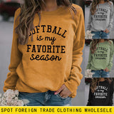 SOFTBALL ist mein einfacher Pullover mit Rundhalsausschnitt, langärmeligem, lockerem Pullover