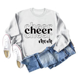 Cheer Mom Herbst und Winter Basis Schriftzug Lose Langarm Casual Oversize Pullover Weibliche