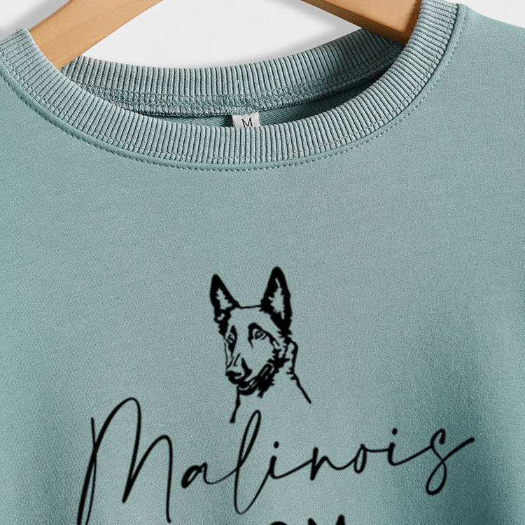 Malinois Maman Lettres Chiot Imprimé Mode Lâche Manches Longues Pull Oversize