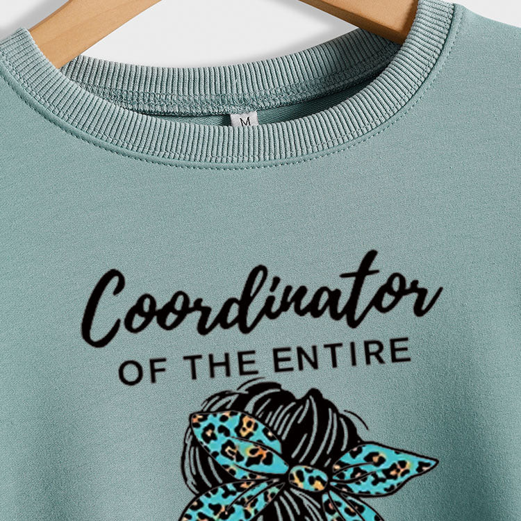 Coordonnateur de l'ensemble du pull à manches longues à la mode avec impression de lettres