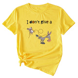 I Don't Give A Playful Graphic Print Woman Casual Crewneck Short Sleeve T-shirt