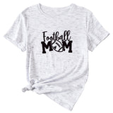 Football Mom Crew Neck Women's T-Shirt Loose Letter Short Sleeve