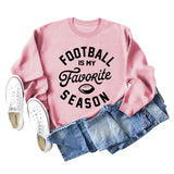 FOOTBALL IS MY FAVORITE Letters Autumn and Winter Loose Long-sleeved Sweater Women