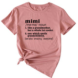 Womens English Letter Mimi Casual Round Neck Loose Short Sleeve Shirt