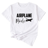 Fashion Women's Airplane Woman Casual Short Sleeves