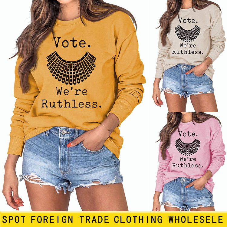 Sweat-shirt surdimensionné à manches amples et col rond Vote We're Ruthless