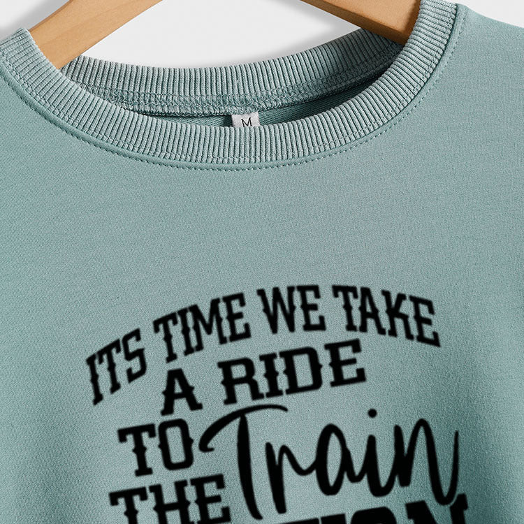 Il est temps que nous prenions des lettres automne et hiver col rond hauts à la mode pull à manches longues femmes