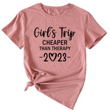 Girl's Trip Cheeper Round Neck Letter Women's T-shirt Fashion Short SleeveT-Shirt