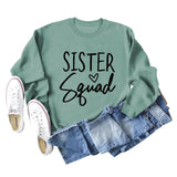 Sister Squad Love Bottom, Loose Crewneck, Long Sleeves, Large Size Sweatshirt Woman