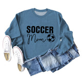 SOCCER MOM Fußball Brief Mode frauen Langarm Shirt Lose Pullover