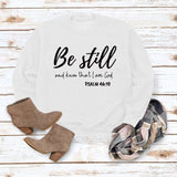 Be Still and Know – Pullover mit Buchstaben-Print, Rundhalsausschnitt, lockeres Langarmshirt in Übergröße, modischer Pullover für Mädchen