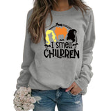 I SENT CHILDREN BAT HAIR LETTRE IMPRIMER SWEAT-SHIRT À MANCHES LONGUES FEMME